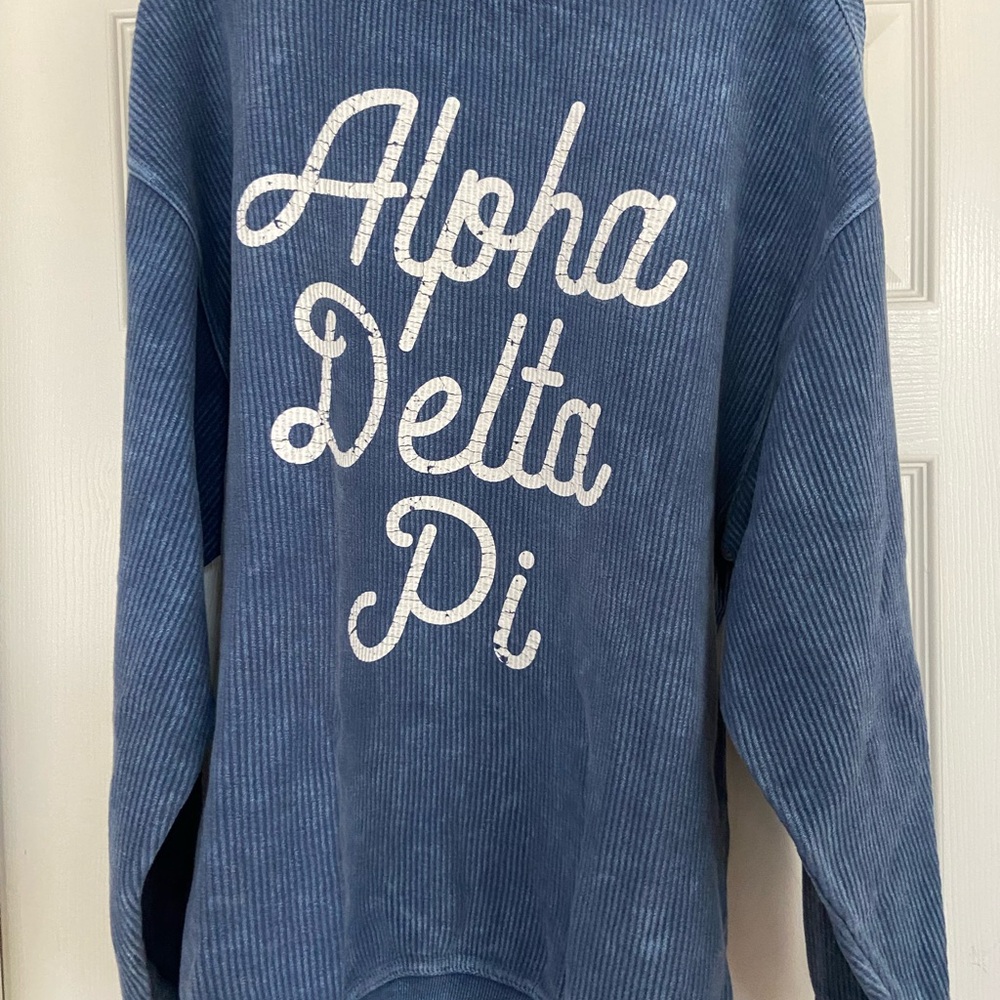 Alpha Delta Pi Blue Corduroy Sweatshirt